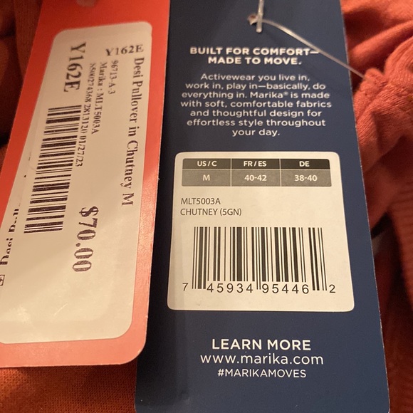 NWT Marika Desi Pullover in Chutney, Size Medium - Picture 9 of 9